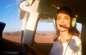 Angelina Jolie flying a plane