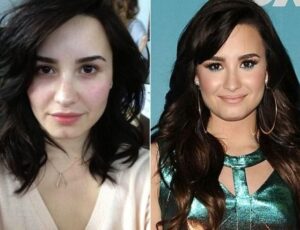 Demi Lovato before and after makeup
