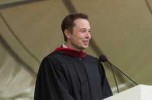 Elon Musk during his graduation