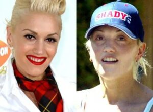 Gwen Stefani before and after makeup