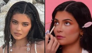 Kylie Jenner before and after makeup