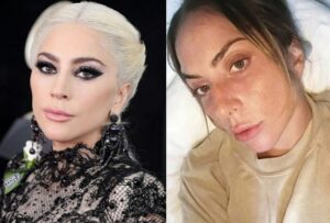 Lady Gaga before and after makeup