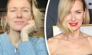Naomi Watts before and after makeup