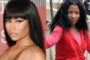 Nicki Minaj before and after makeup