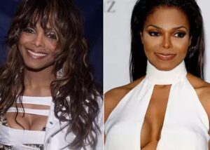Janet Jackson before and after her breast implants